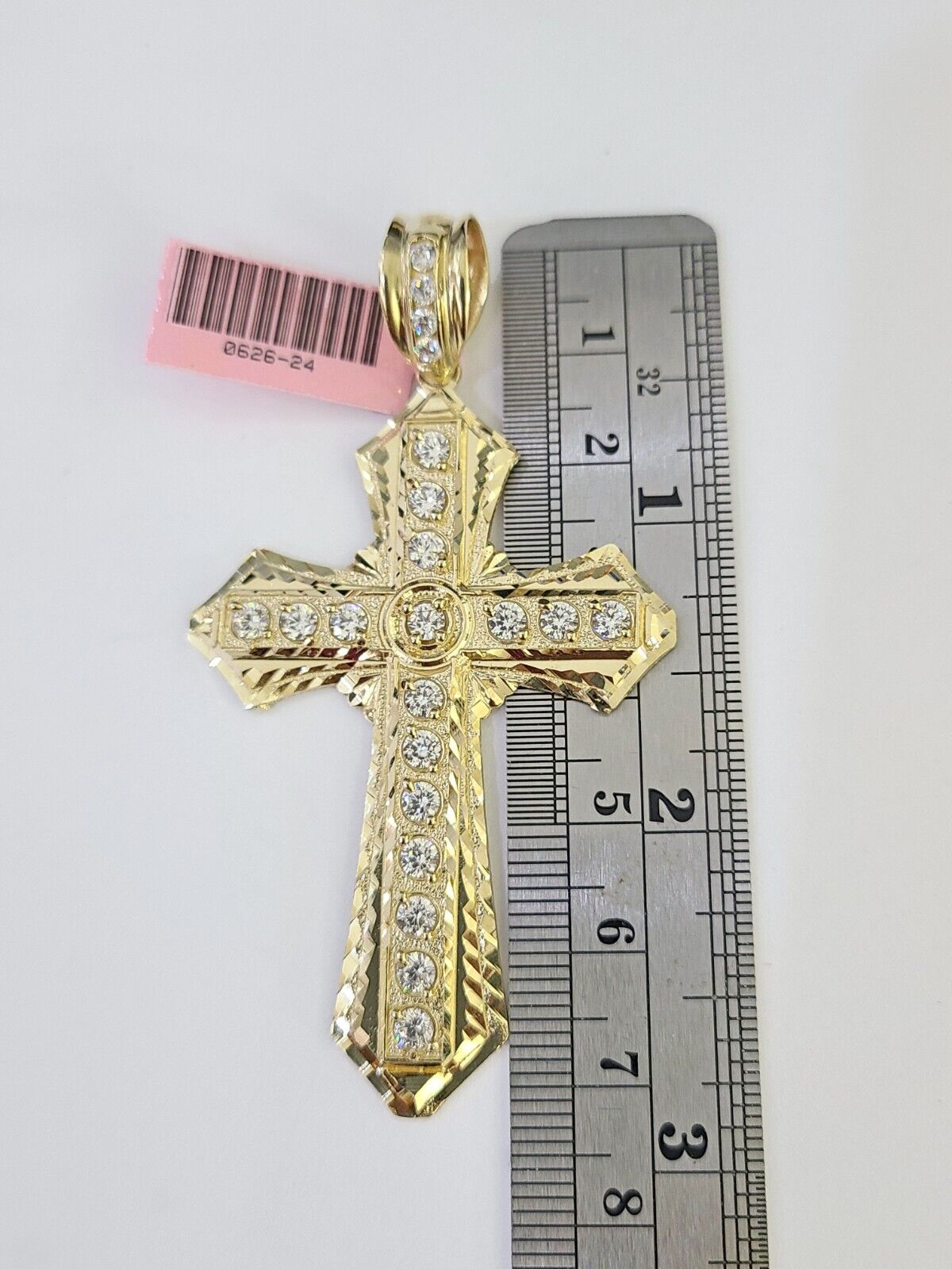 14K Franco Chain Jesus Cross Pendant Charm Necklace 20"-26" 4mm Gold Yellow