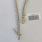 10K Yellow Gold Diamond Bracelet Women Ladies 7" REAL Genuine Gold