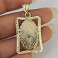 Real 10K Virgin Mary Pendent Charm 10kt Yellow Gold Holy Mother Guadalupe