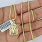 10K Franco Chain Pharaoh Pendant Charm Necklace 16"-24" 2mm Gold SET Yellow