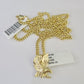 10K Gold Miami Cuban Chain Flying Eagle 18"-28" 3mm REAL Pendant Necklace SET