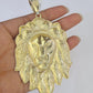 10k Gold Byzantine Necklace Lion Charm 20-30 inches 9mm REAL Yellow SET Chain