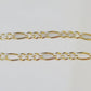 Real 10k Yellow Gold Figaro link Bracelet 5mm 8" Inch Men women Diamond Cut