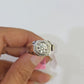 REAL 14k White Gold Diamond Ring Lab Created Wedding Engagement Mens Male