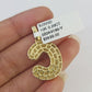 10k 3mm Rope Solid Chain C Diamond Pendant Alphabet 18"-28" Gold Charm Necklace