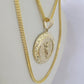 10K Franco Chain Jesus Pendant Charm Necklace 20"-26" 2.5mm Yellow Gold