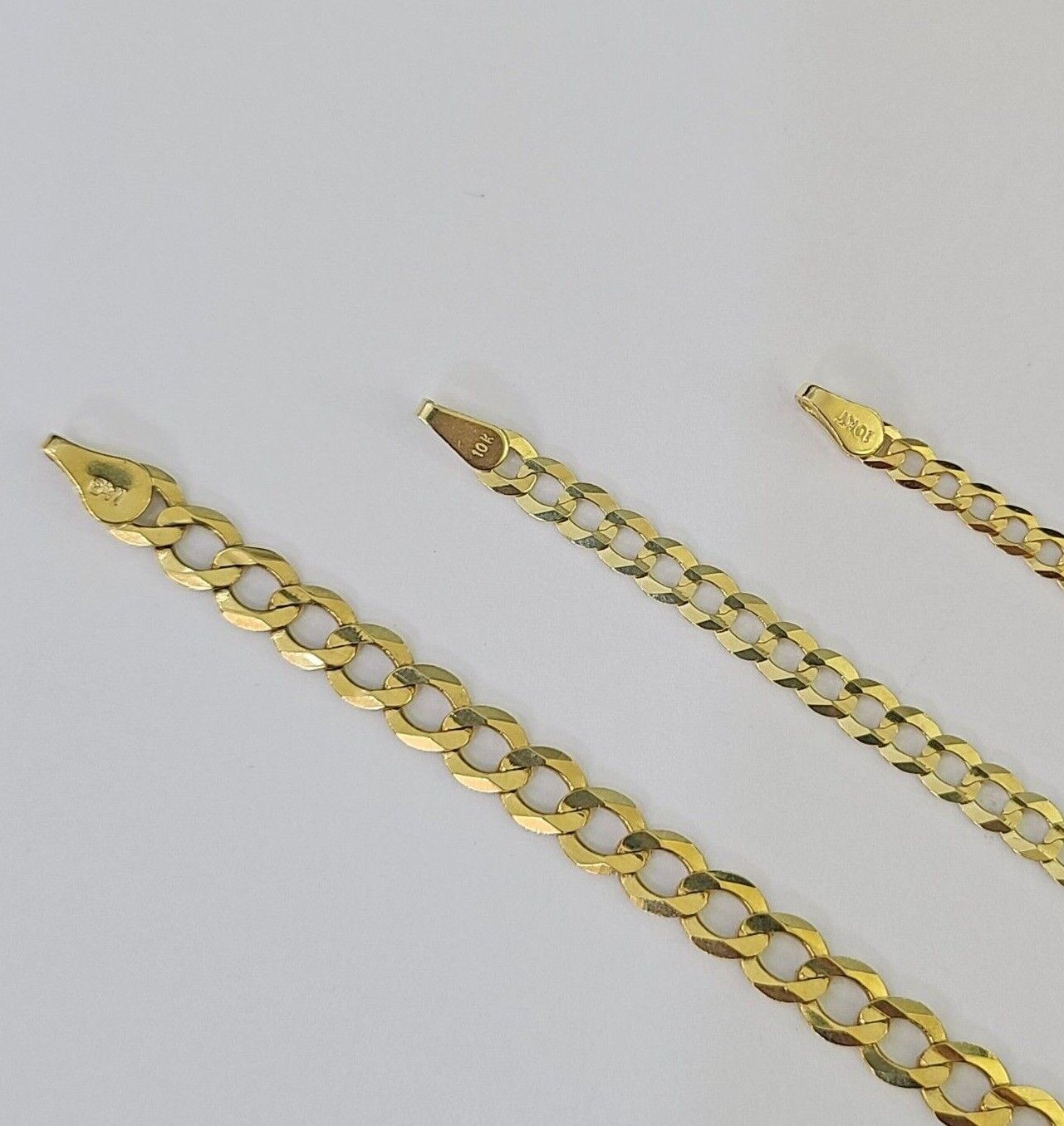 10k Gold Solid Cuban Curb Necklace Chain 3mm 4mm 5mm 18-28 Inches 10kt Yellow