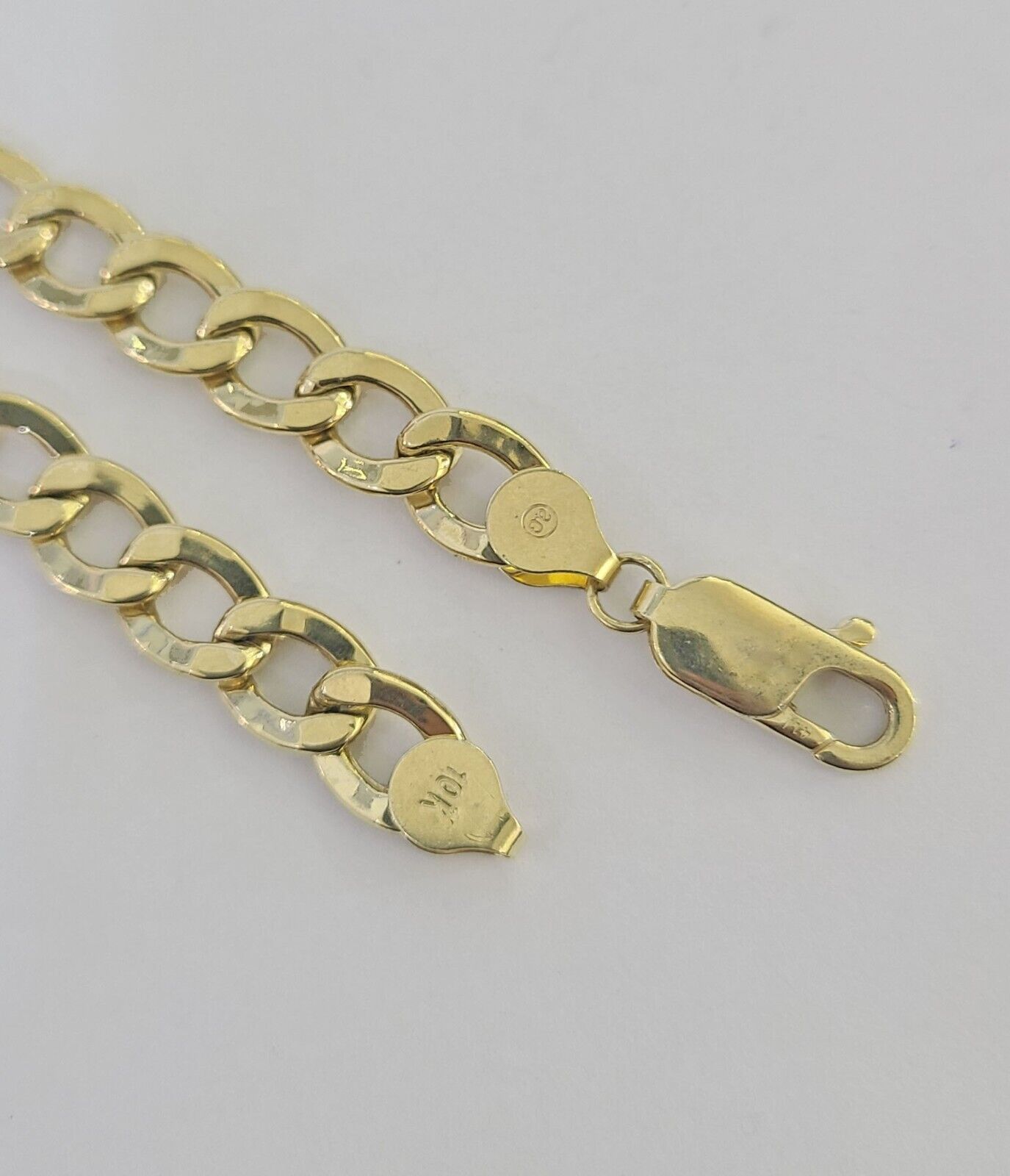 10k Cuban Link ID Bracelet 9" Lobster Clasp Real 10Kt Yellow Gold