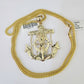 10K Franco Chain Jesus Anchor Pendant Charm Necklace 20"-26" 2.5mm Yellow Gold