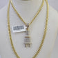 10k Miami Cuban Chain Plug Socket Charm Diamond Set 4.5mm 20"-28" Necklace Gold