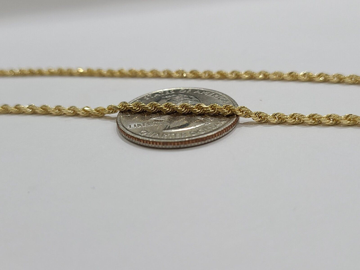 18k Yellow Gold Rope Chain 2mm 16"-24" Inch Real Gold 18kt All Sizes