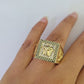 Real 10k Ring Medusa Head Fancy Black Design Yellow Gold Men Casual 10kt