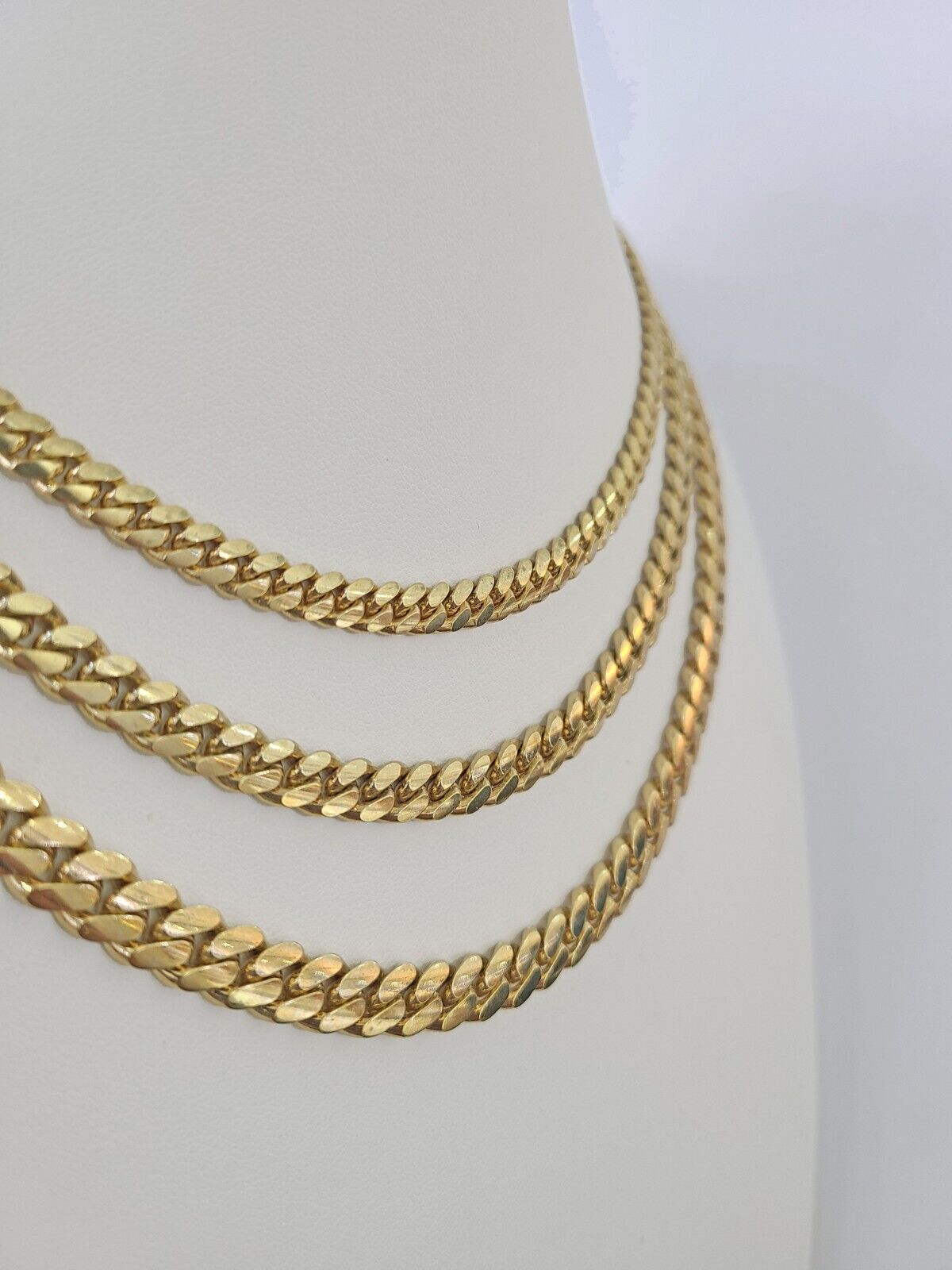 Real 10k Solid Miami Cuban Link Chain Necklace 6mm 7mm 8mm 24 Inches 10kt Gold