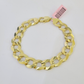 14K Real Yellow Gold Cuban Curb Bracelet Solid 12mm Link 8.5" inch Genuine