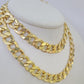 Real 10k Cuban Curb Link chain SET Yellow Gold 11mm 20-30Inch Necklace Men Women