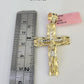 14k Jesus Cross Charm Pendant Yellow Gold Men Women 4" 3" 2" 1.5-2"