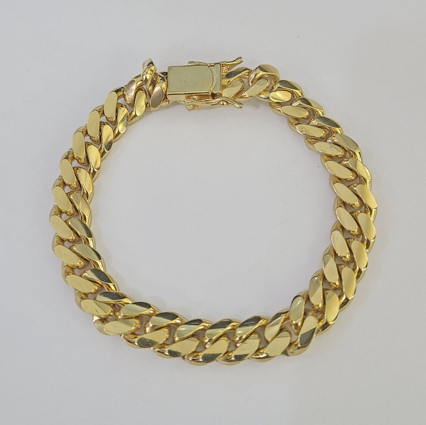 10k Solid Miami Cuban Link Bracelet 10mm 8" Box Lock 10kt Yellow Gold Real