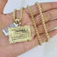 10k Gold Byzantine Necklace Last Supper Charm 18-26 inches 3mm REAL SET Chain