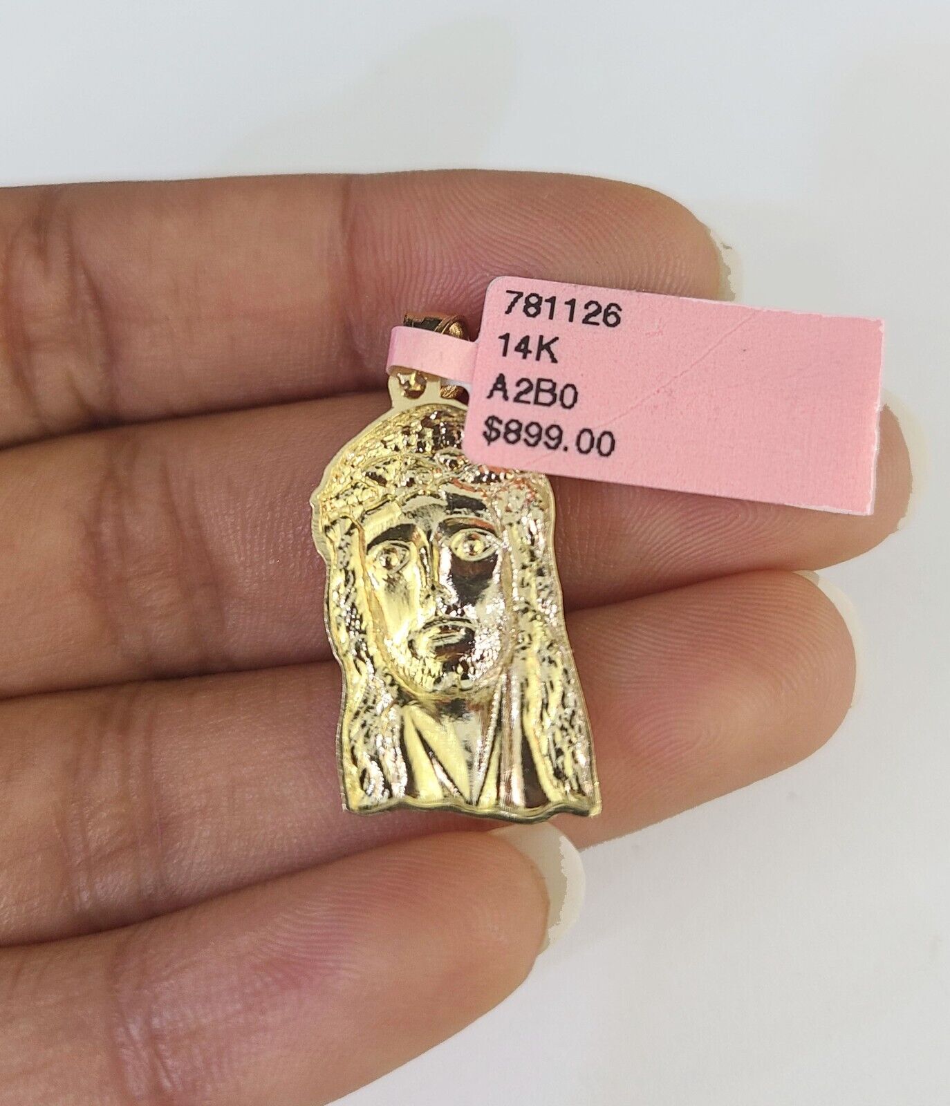 Real 14k Solid Chain Jesus Head Charm Set Miami Cuban 3mm Necklace Pendant