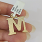 10k Gold Initial M Charm Rope Chain 16"-26" 2.5mm SET Necklace Alphabet Pendant