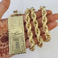 Real 10k Rope Chain 100 Money Dollar Charm Set 10mm 20"-30" Inch Necklace Gold