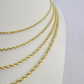 Real 14k Gold Rope Chain Necklace 2mm 2.5mm 3mm 4mm Yellow 14kt Men Women