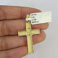 10K Gold Miami Cuban Chain Jesus Cross 18"-28" 3mm REAL Pendant Necklace SET