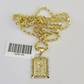 10k Gold Initial F Charm Rope Chain 16"-26" 2.5mm SET Necklace Alphabet Pendant