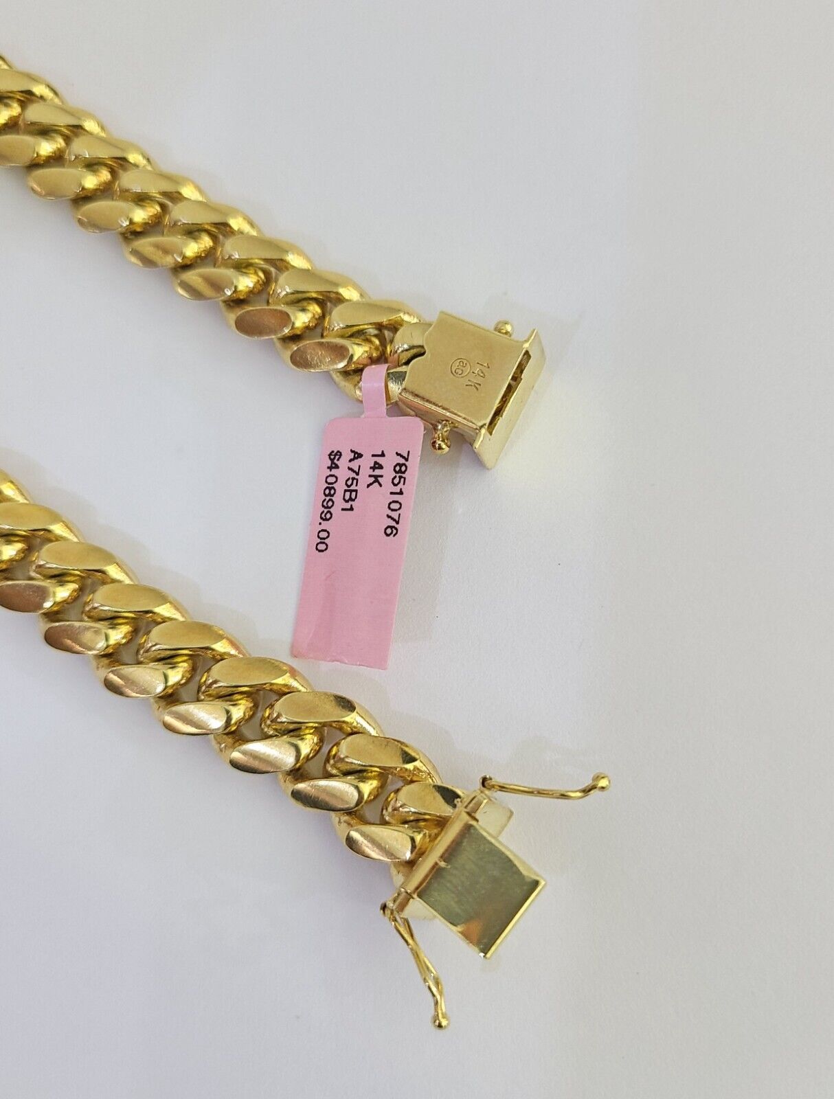 Real 14k Solid Miami Cuban Link Bracelet Gold 10mm 8.5" Box Lock 14kt Yellow