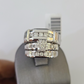 REAL 14k Diamond Ring White Gold Ladies Men Trio SET Wedding Engagement Genuine