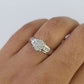 REAL 10k White Gold Diamond Ring Ladies Men Trio SET Wedding Engagement Genuine