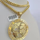 10K Franco Chain World is Yours Pendant Charm Necklace 20"-26" 5mm Gold SET