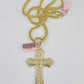 14K Franco Chain Jesus Cross Pendant Charm Necklace 20"-26" 4mm Gold Yellow