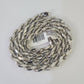 10K Rope Chain Real Solid White Gold Necklace 5mm Length 20" 22" 24" 26" 28" 30"
