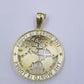 10K Yellow Gold Real Pendant The World is Your Solid fit a 7mm chain bail expand