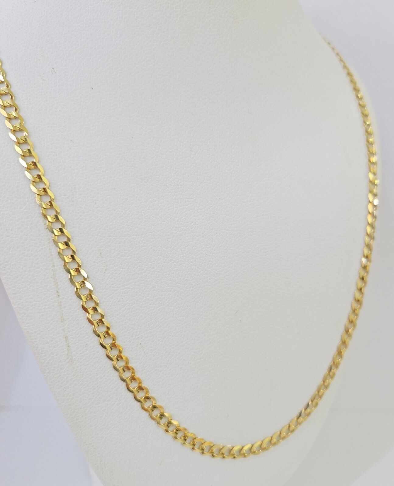 10k Gold Cuban Curb Link chain 4mm 24 Inch Real Yellow Gold Real Genuine