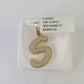 10k Yellow Gold Diamond S Charm Pendant Initial Alphabet Letter Real Genuine