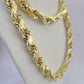 10K Yellow Gold Rope Chain Mens Necklace 10mm 18" 22" 24" 26" 28" 30" Inch