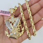 Real 14k Rope Chain Eagle Anchor Charm Set 6mm 18"-28" Necklace Yellow Gold