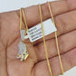 10K Franco Chain Praying Hands Pendant Diamond Necklace 16"-22" 0.5mm Women