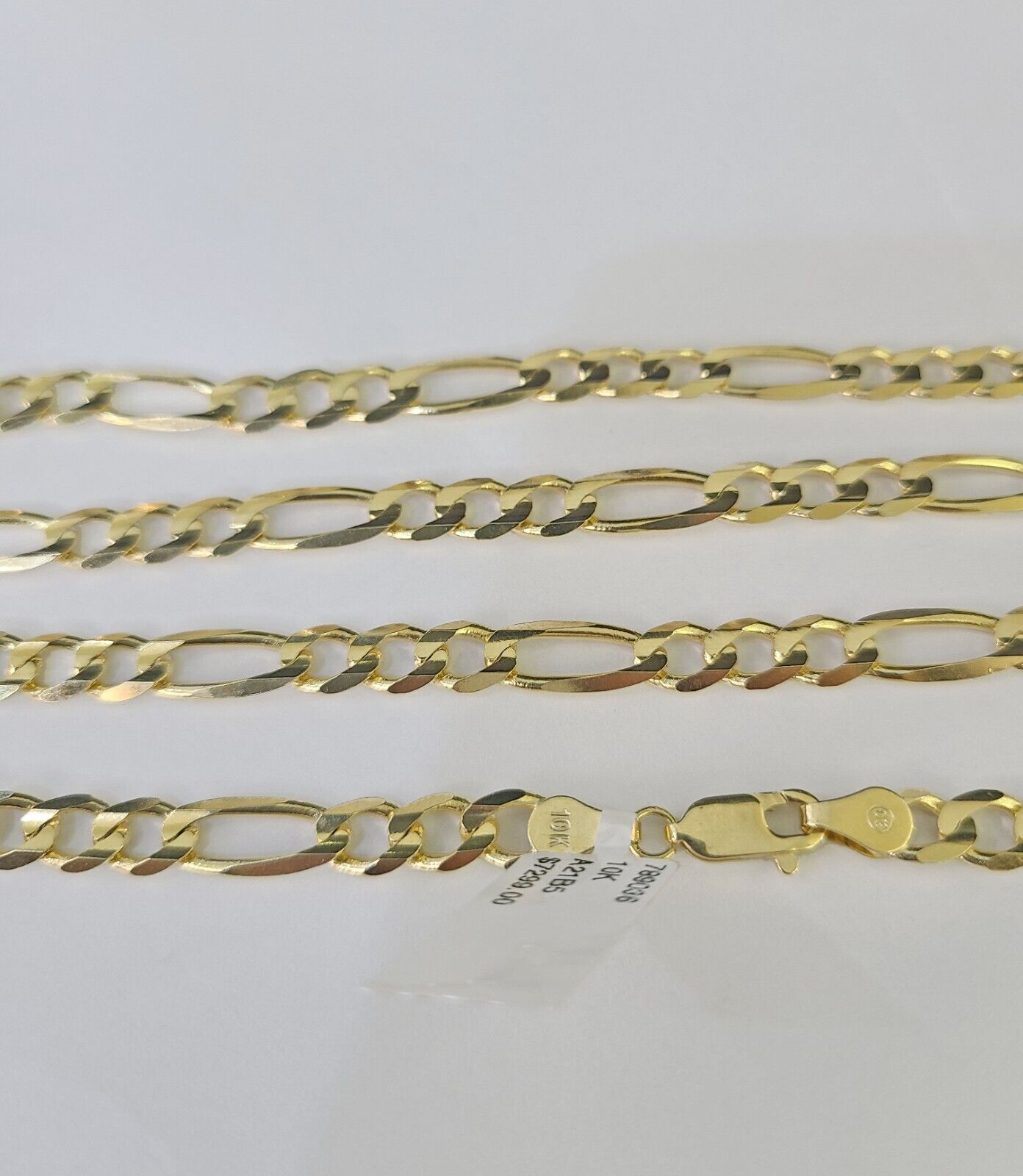 Solid 10k Yellow Gold Figaro Link Chain 5mm 24"  Men Women REAL Genuine