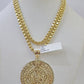 10k Gold Byzantine Necklace Mayan Calendar Charm 18-26 inches 3mm SET Chain