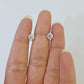 10k White gold Round Earrings Diamond screw-back Lab Created Women Men Studs