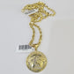 10k Yellow Gold Rope Chain World is Yours Charm Set 4mm 18"-26"Inch Necklace