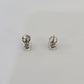 14k White gold Round Earrings Diamond screw-back Lab Created Women Men Studs