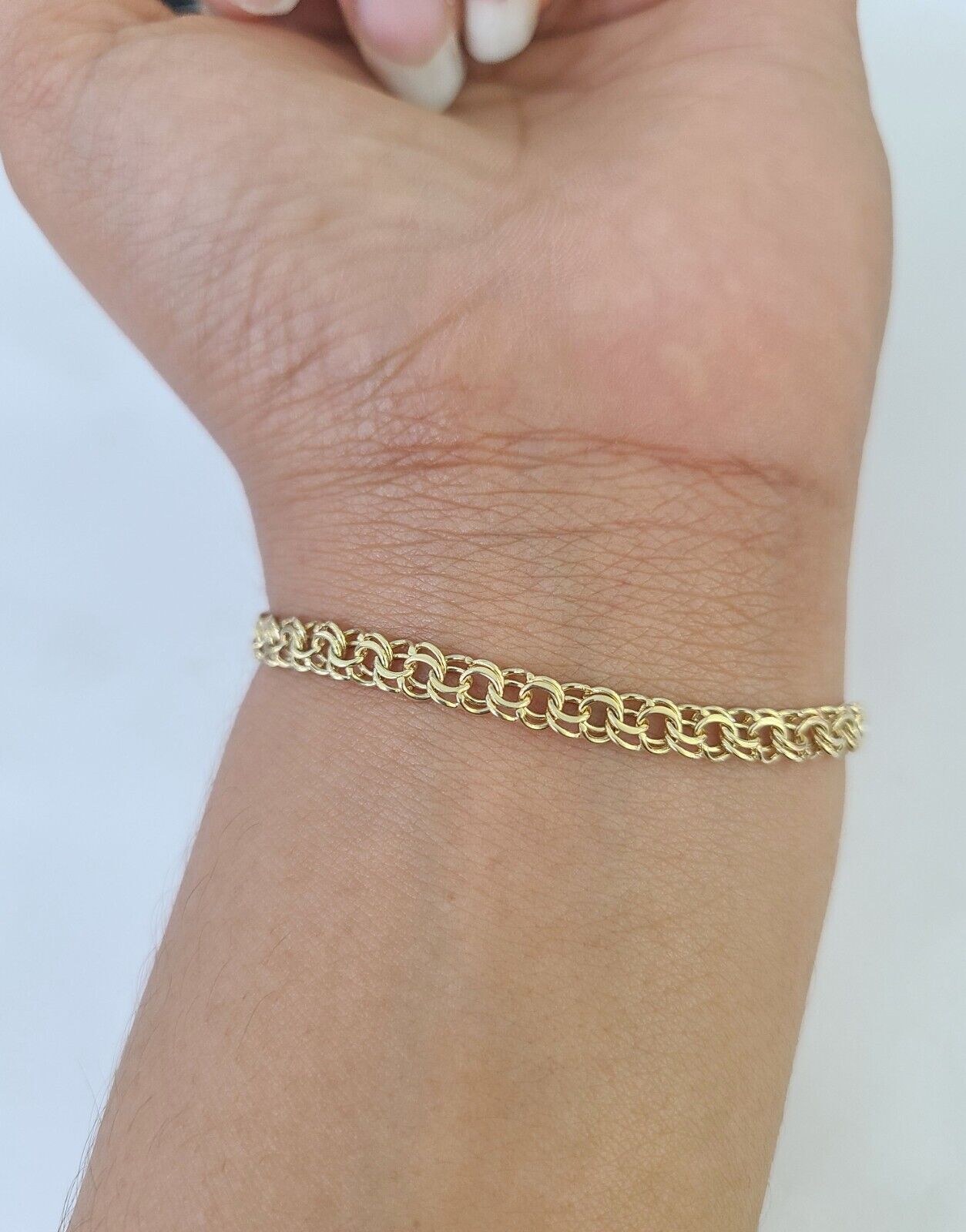 10k Chino ID Bracelet Yellow Gold Box Lock Real 10kt 6"