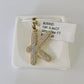 10k Yellow Gold Diamond K Charm Pendant Initial Alphabet Letter Real Genuine