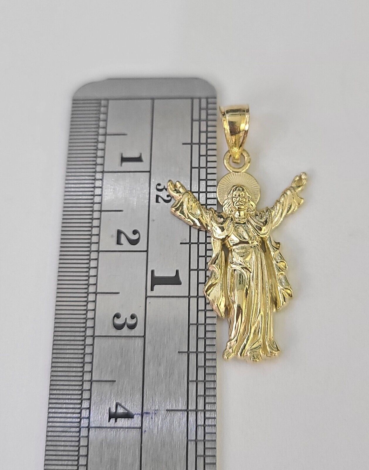 Real 10K Jesus Full Body Pendant Charm Genuine Religious Yellow Gold