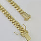 14K Miami Cuban Bracelet Yellow Gold Box Clasp 8" Inch 6mm Link