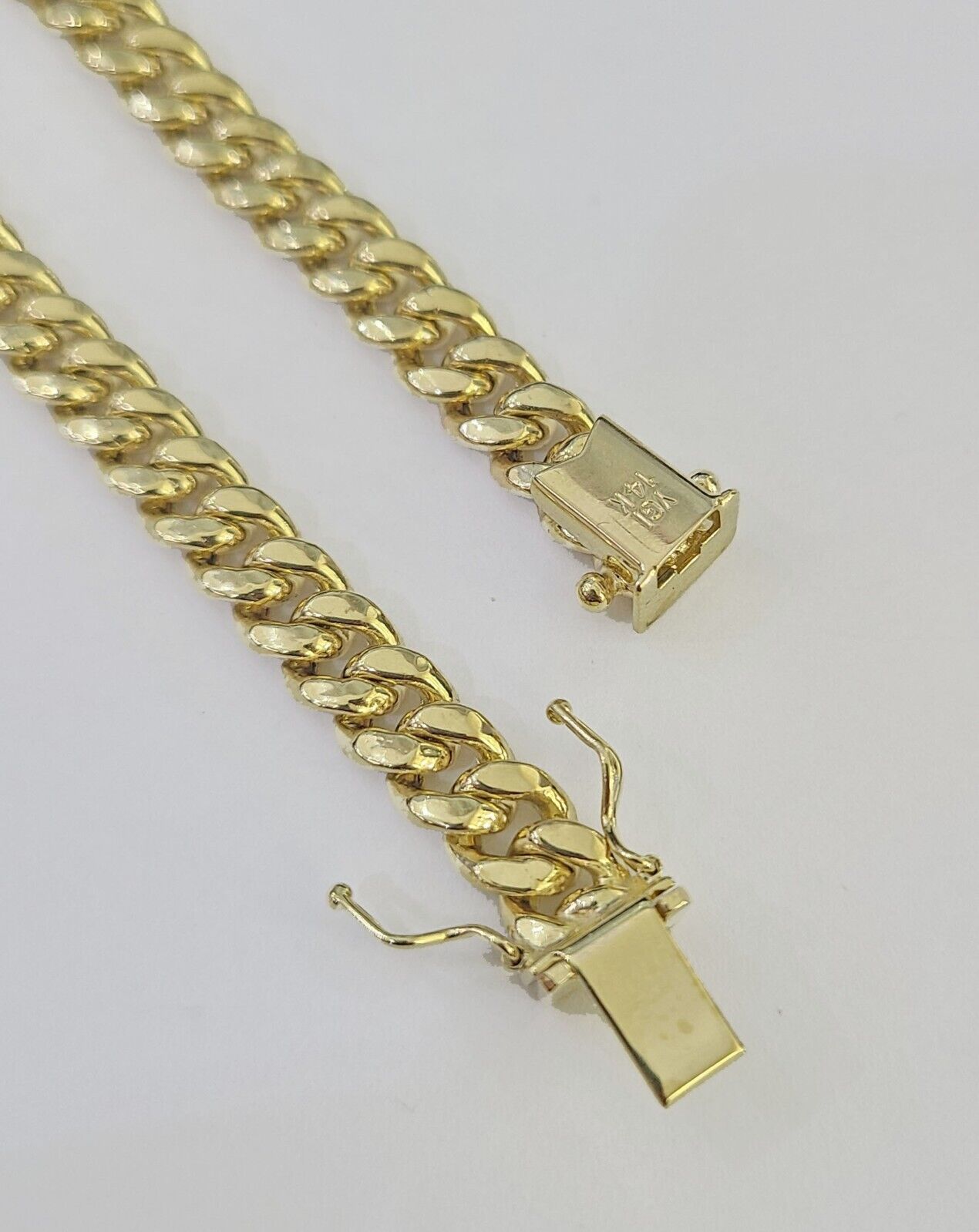 14K Miami Cuban Bracelet Yellow Gold Box Clasp 8" Inch 6mm Link